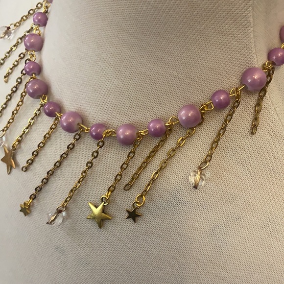Handmade Star Purple Necklace - Picture 3 of 5